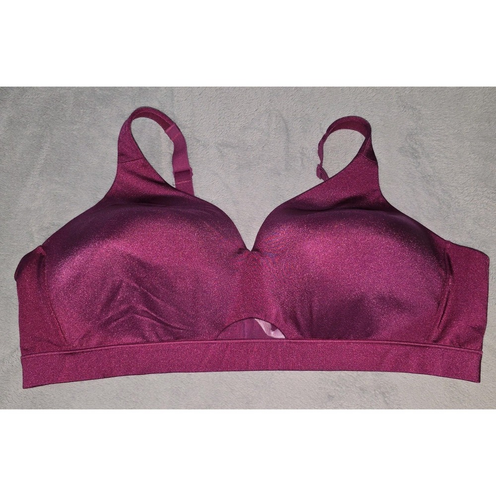 Pre-Owned CACIQUE 46C Comfort Bliss Lightly Lined No Wire Bra Women Merlot Color